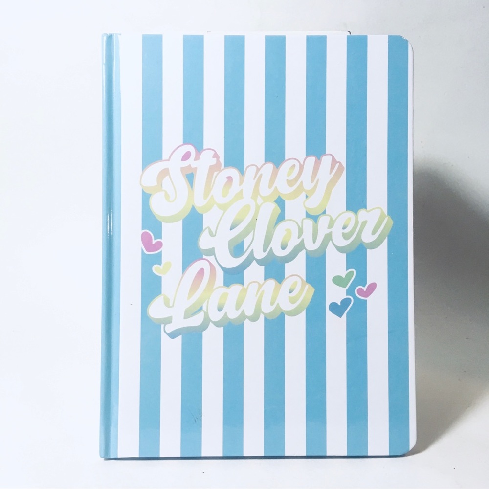 Stoney Clover Lane Blue Striped + Hearts Lined Journal Notebook